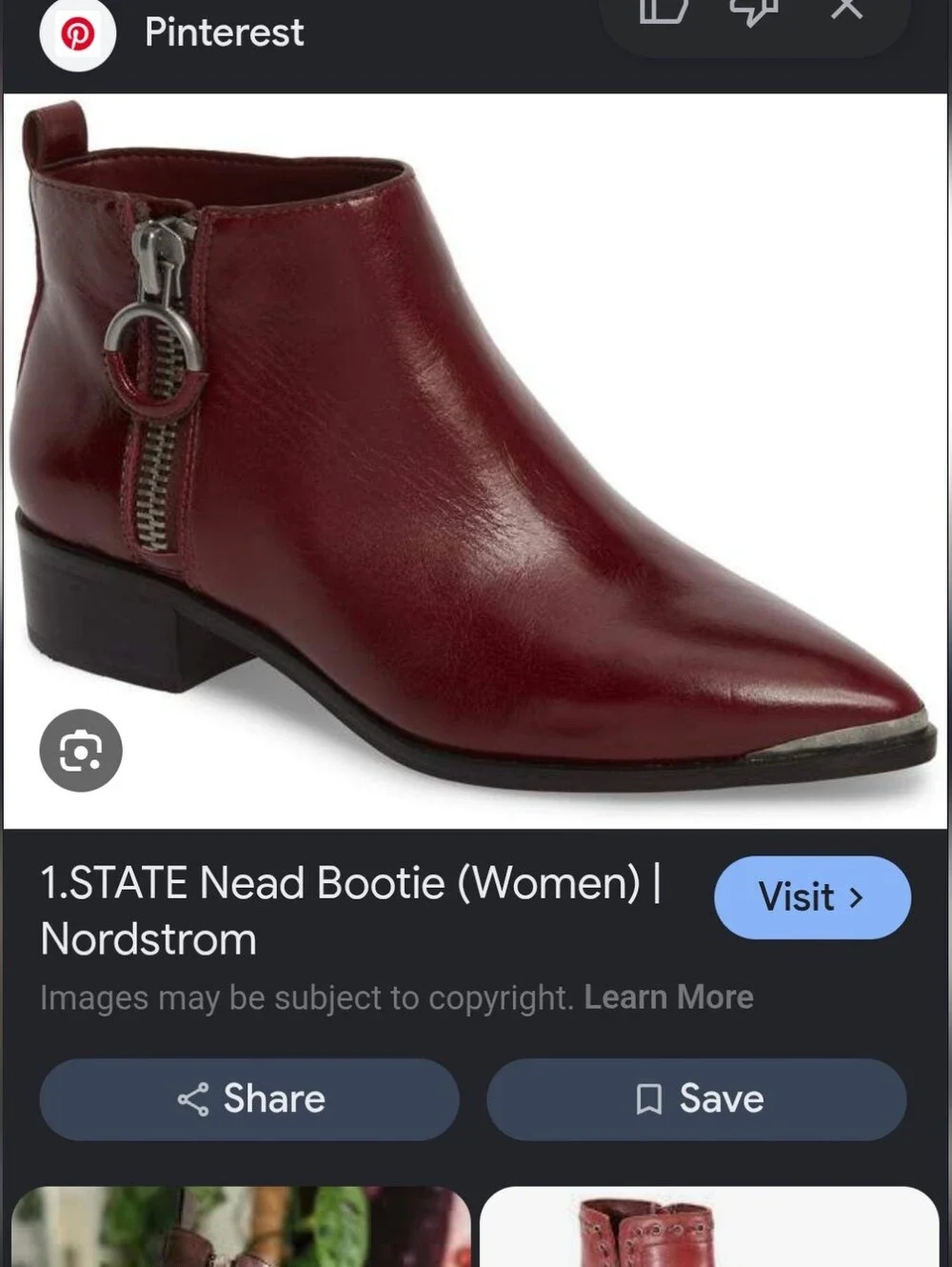 1.STATE Women's Pointed Ankle Boots in Burgundy